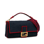 Fendi Large Denim Baguette Satchel (SHG-0IShmW)