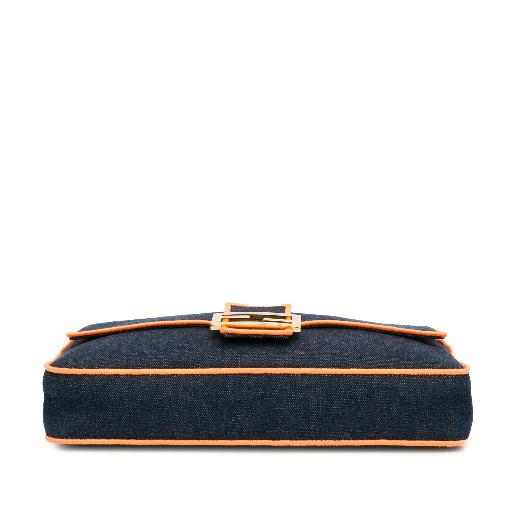 Fendi Large Denim Baguette Satchel (SHG-KcMfCV)