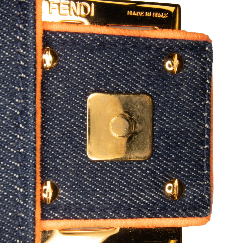 Fendi Large Denim Baguette Satchel (SHG-KcMfCV)