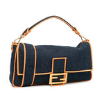 Fendi Large Denim Baguette Satchel (SHG-KcMfCV)