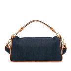 Fendi Large Denim Baguette Satchel (SHG-Oaub87)
