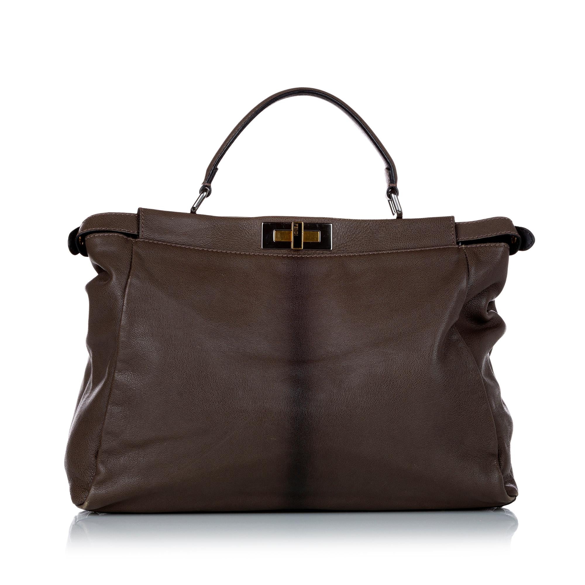 Fendi Large Peekaboo Leather Satchel (SHG-28817)