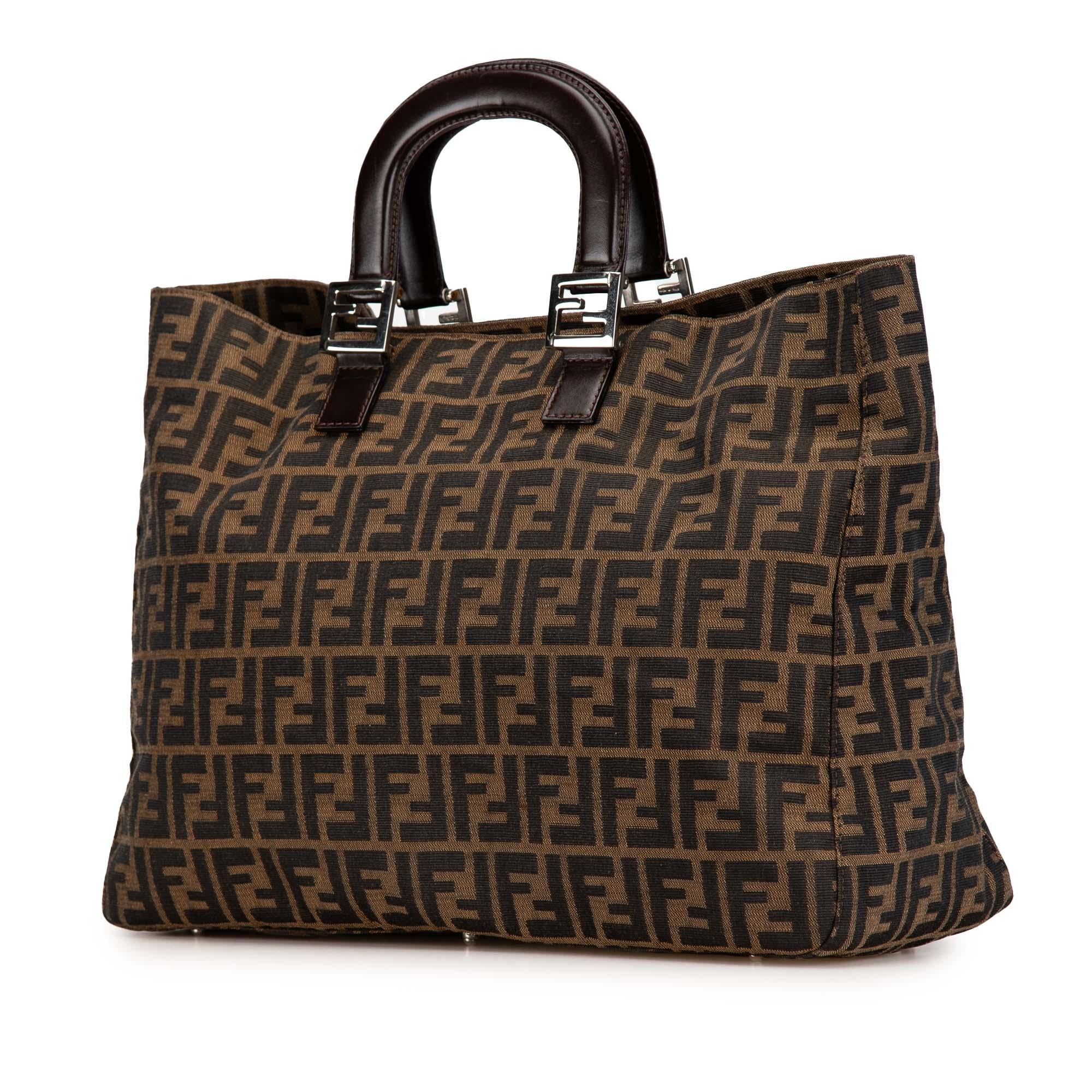 Fendi Large Zucca Canvas Twins Tote (SHG-Kzs55H)