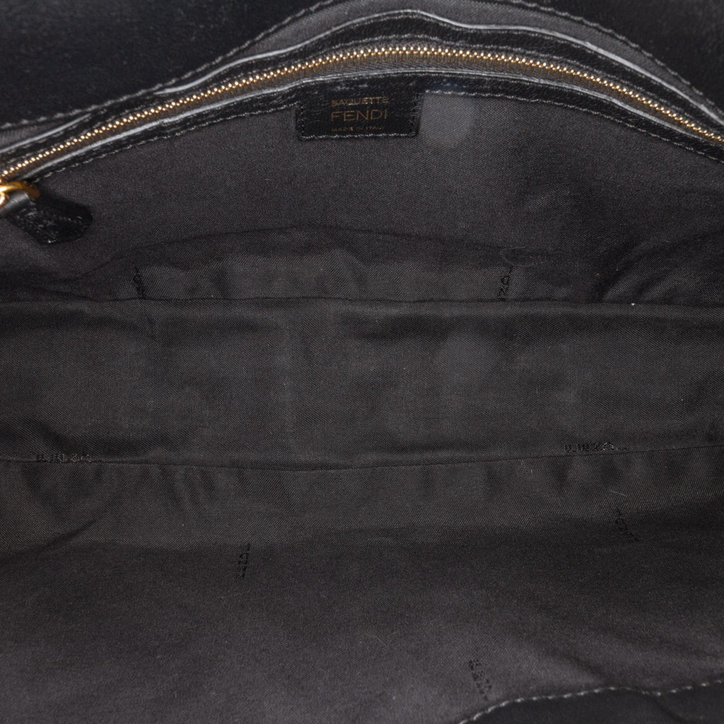 Fendi Large Zucca Embossed Leather Baguette Satchel (SHG-jLAnxb)