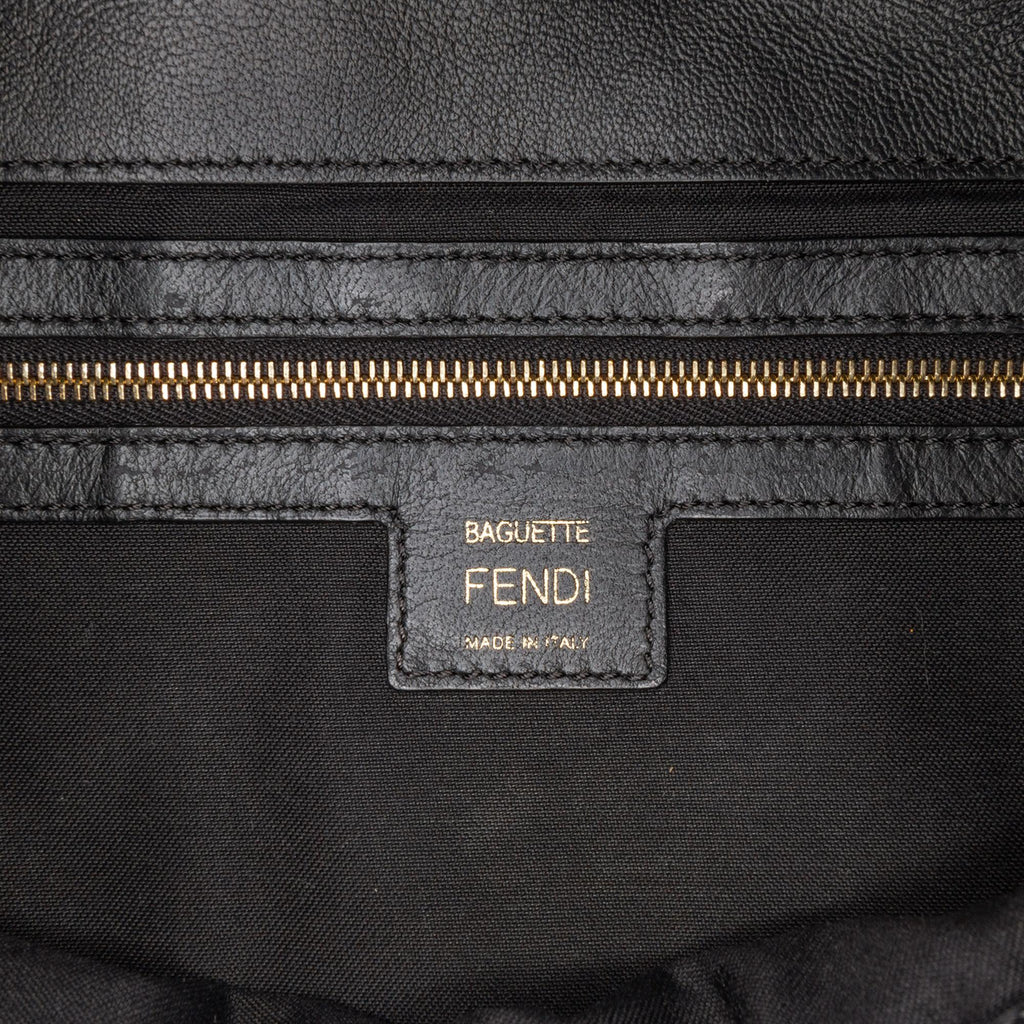 Fendi Large Zucca Embossed Leather Baguette Satchel (SHG-jLAnxb)