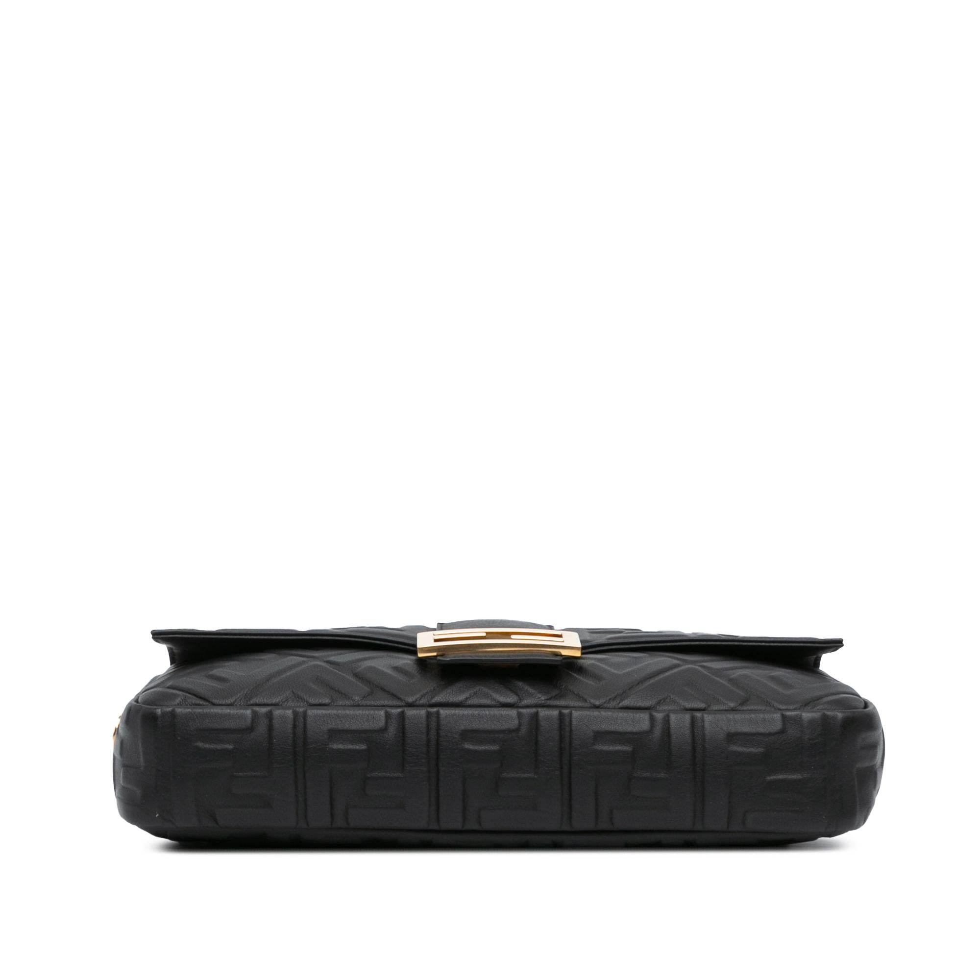 Fendi Large Zucca Embossed Leather Baguette Satchel (SHG-8iHUm8)