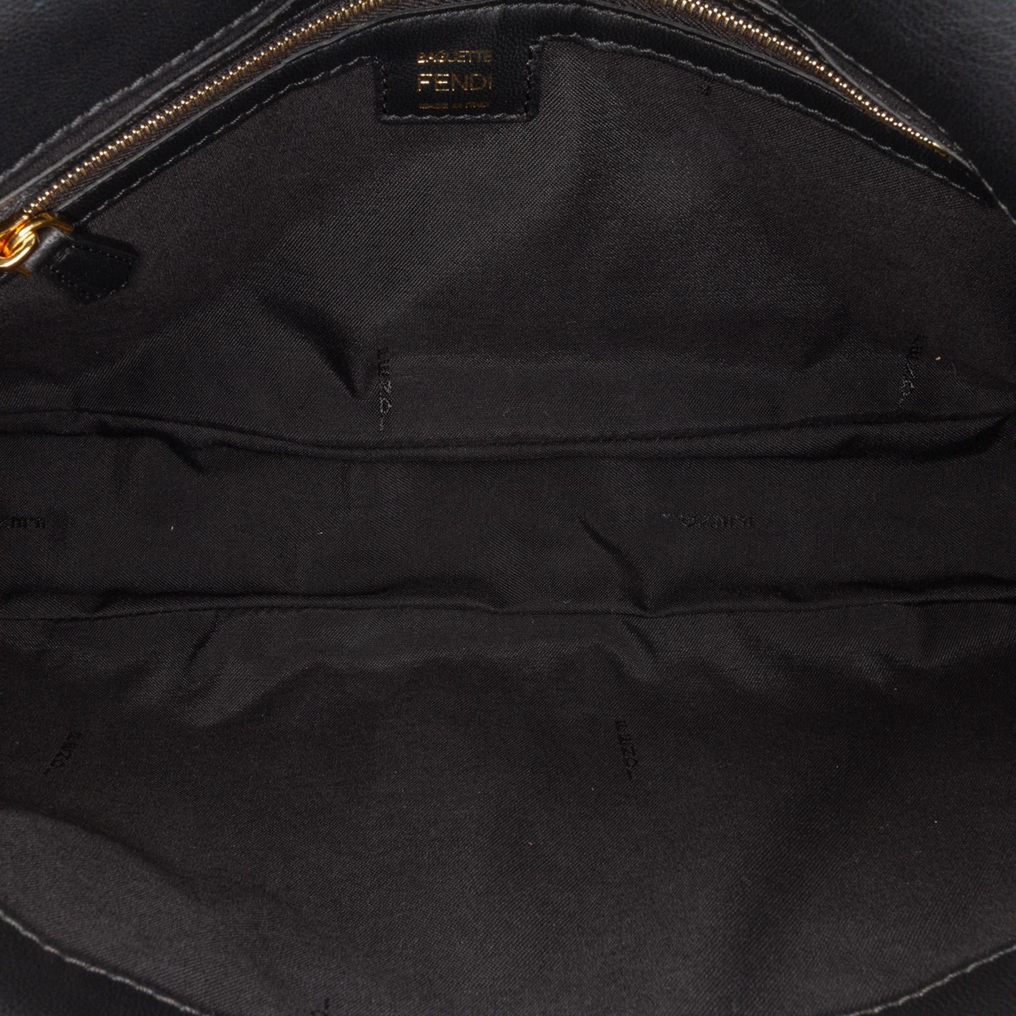 Fendi Large Zucca Embossed Leather Baguette Satchel (SHG-8iHUm8)
