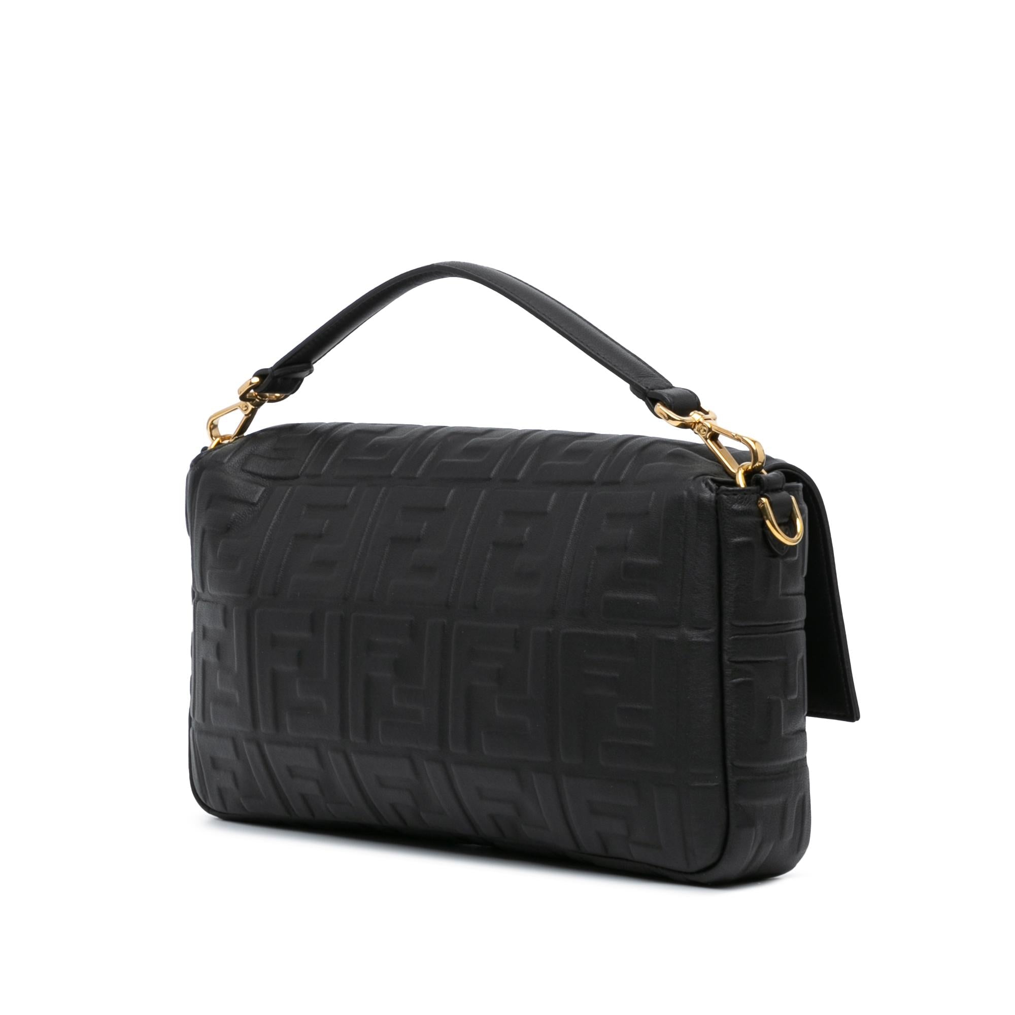 Fendi Large Zucca Embossed Leather Baguette Satchel (SHG-8iHUm8)