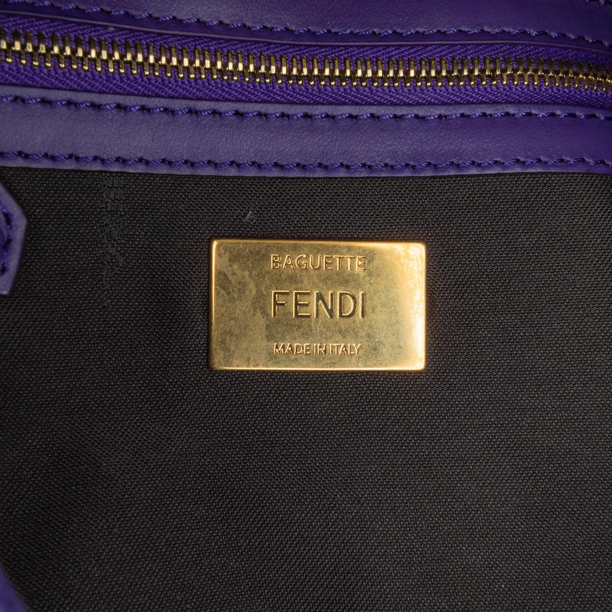 Fendi Large Zucca Embossed Velvet Baguette Satchel (SHG-wQF0dG)
