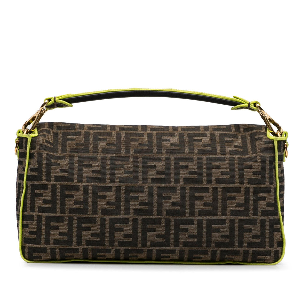 Fendi Large Zucca Fluo Trim Baguette Satchel (SHG-QDucxW)