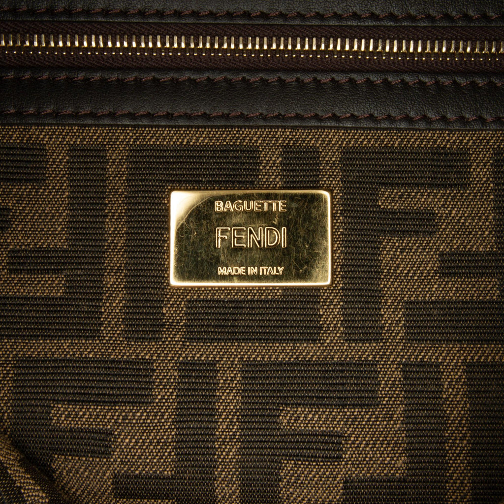 Fendi Large Zucca Fluo Trim Baguette Satchel (SHG-QDucxW)