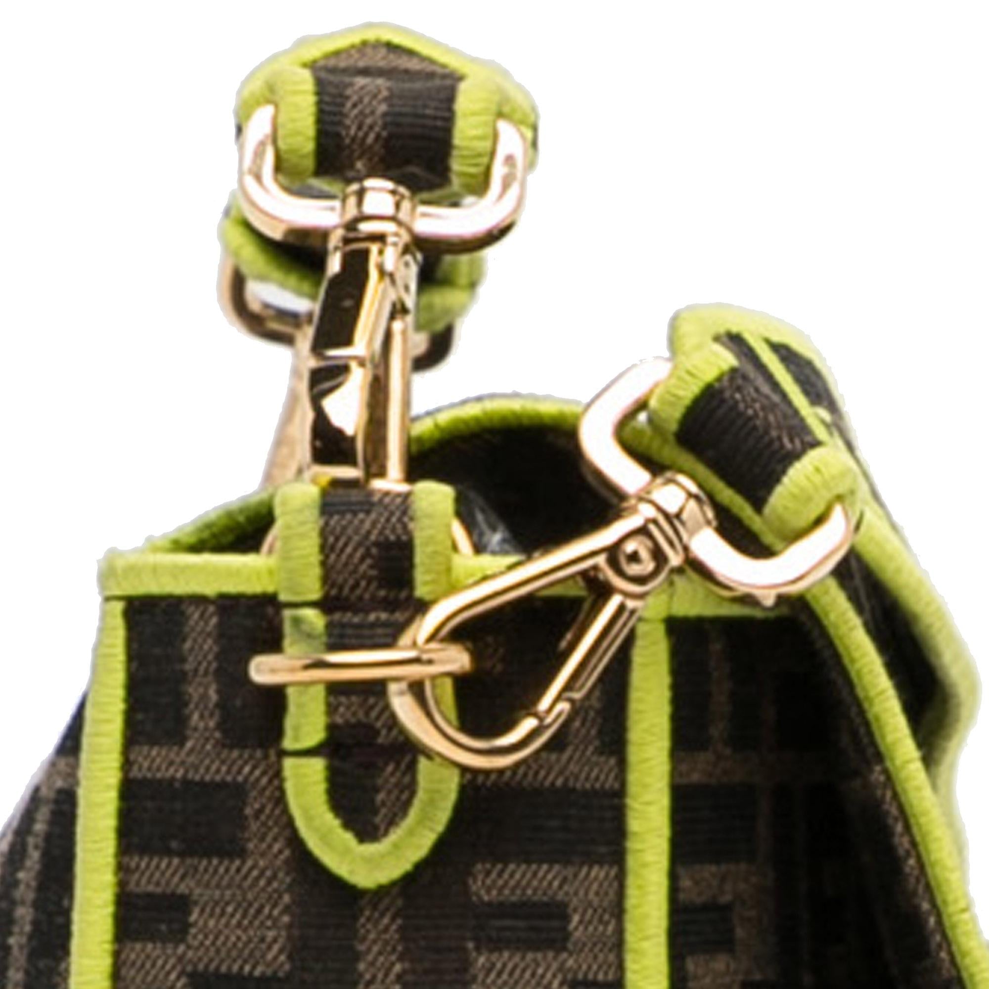 Fendi Large Zucca Fluo Trim Baguette Satchel (SHG-QDucxW)