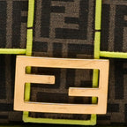 Fendi Large Zucca Fluo Trim Baguette Satchel (SHG-QDucxW)