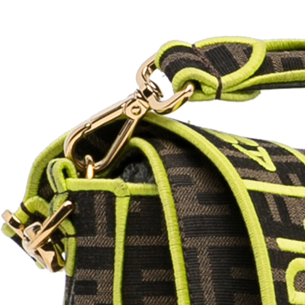 Fendi Large Zucca Fluo Trim Baguette Satchel (SHG-QDucxW)