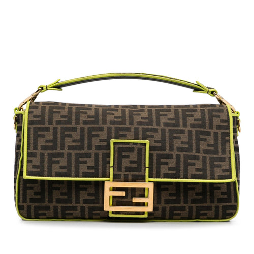 Fendi Large Zucca Fluo Trim Baguette Satchel (SHG-QDucxW)