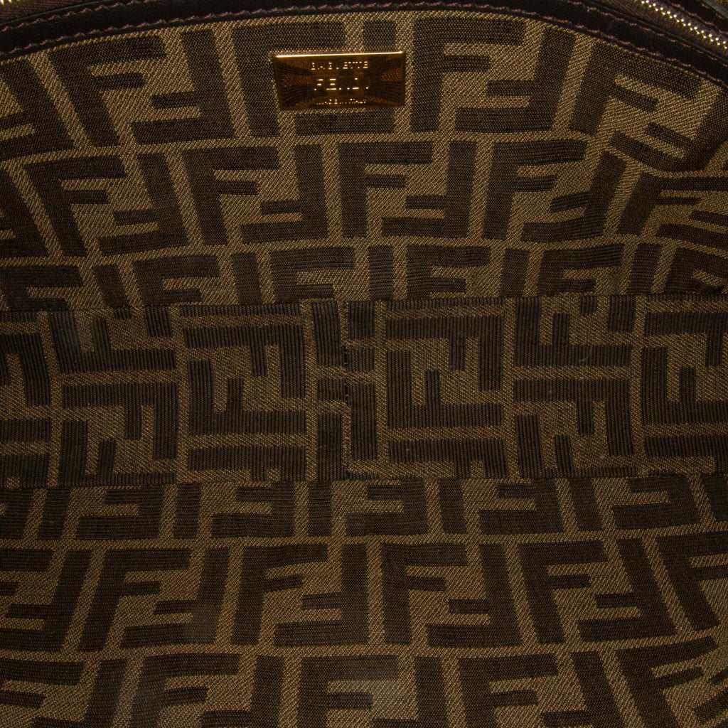 Fendi Large Zucca Fluo Trim Baguette Satchel (SHG-QDucxW)