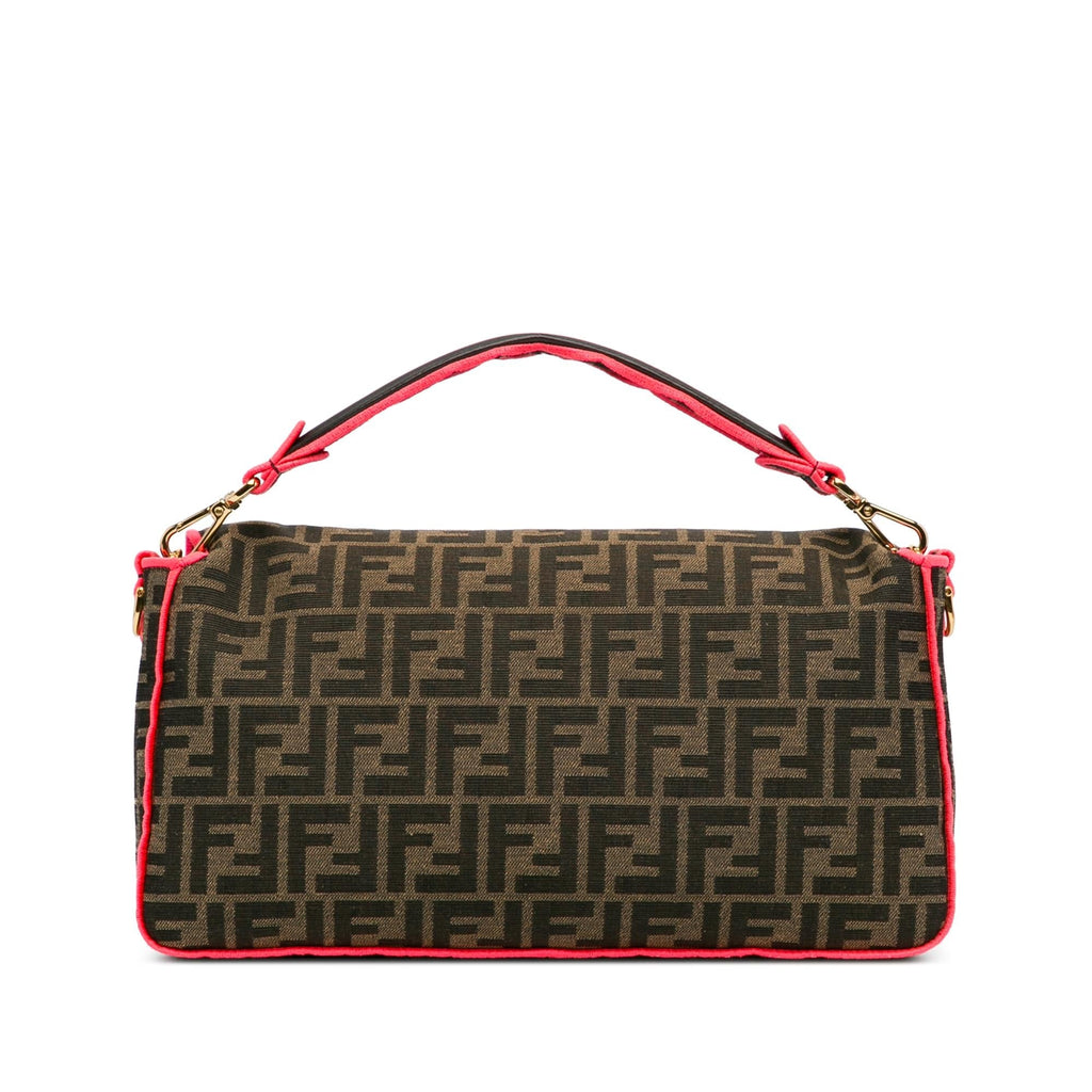 Fendi Large Zucca Fluo Trim Baguette Satchel (SHG-I7R65K)