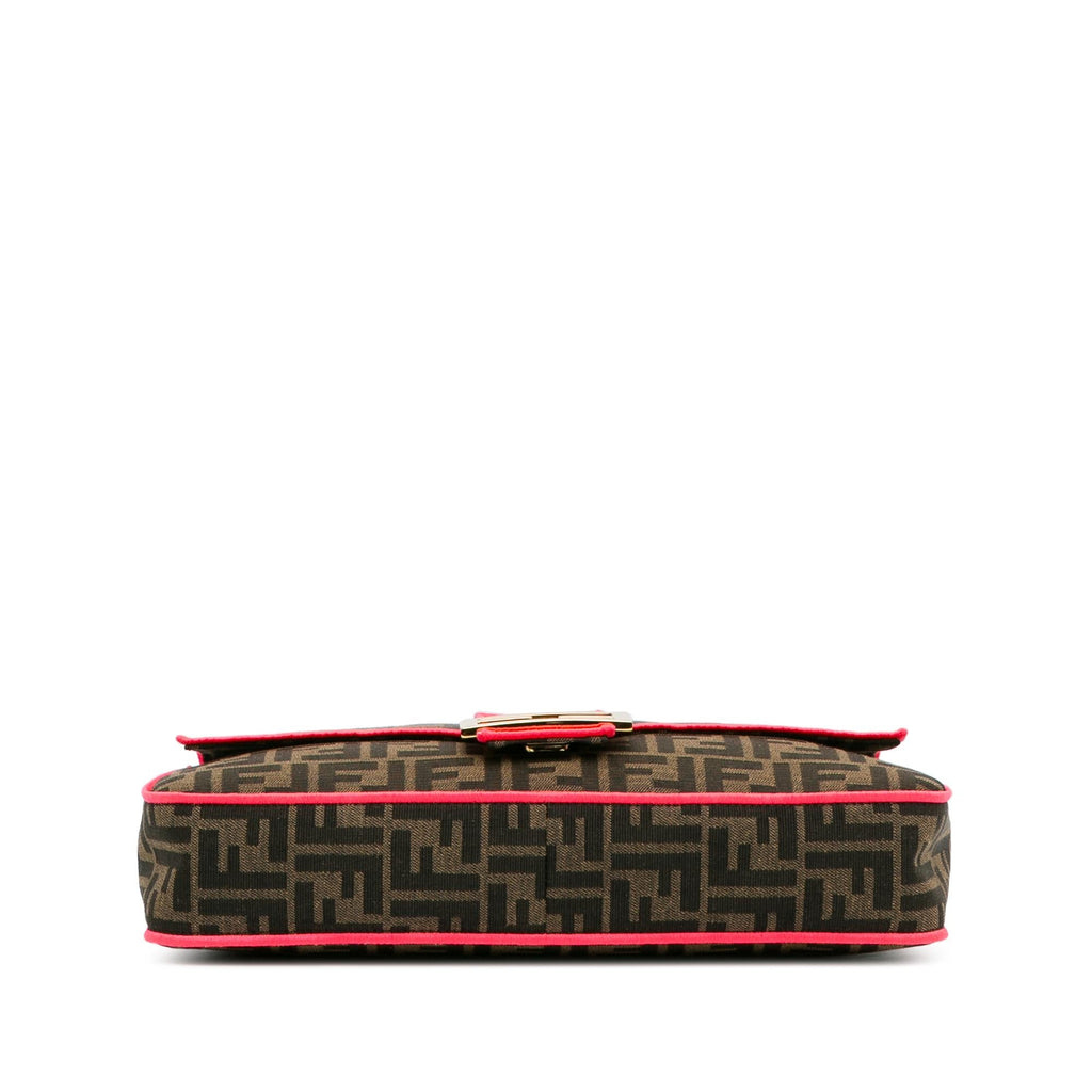 Fendi Large Zucca Fluo Trim Baguette Satchel (SHG-I7R65K)