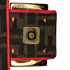 Fendi Large Zucca Fluo Trim Baguette Satchel (SHG-I7R65K)