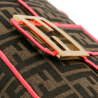 Fendi Large Zucca Fluo Trim Baguette Satchel (SHG-I7R65K)