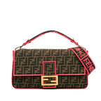 Fendi Large Zucca Fluo Trim Baguette Satchel (SHG-I7R65K)