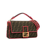 Fendi Large Zucca Fluo Trim Baguette Satchel (SHG-I7R65K)
