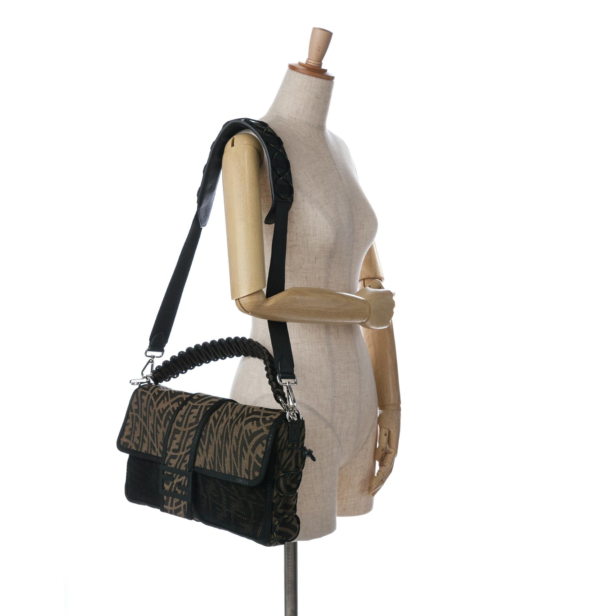 Fendi Large Zucca Vertigo Mesh Baguette Satchel (SHG-wbVtrI)