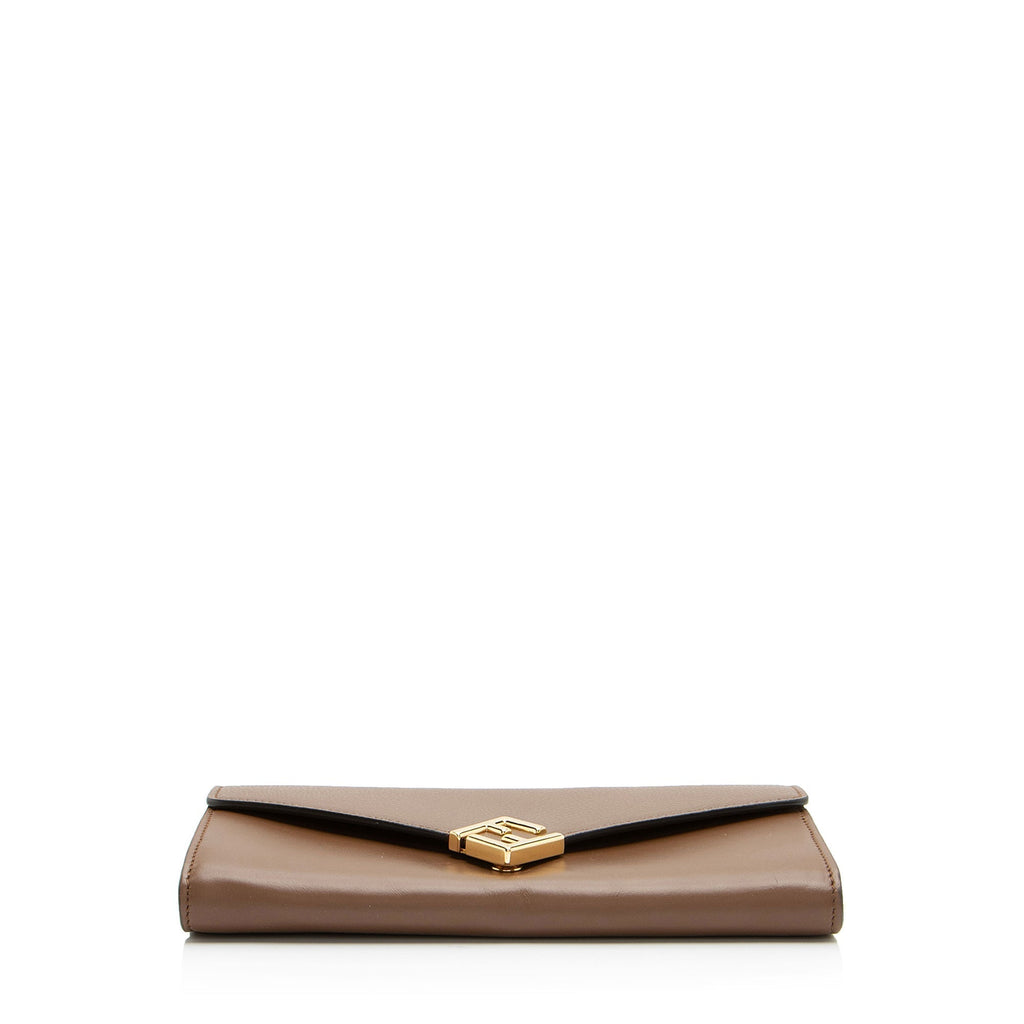 Fendi Leather FF Diamonds Continental Wallet with Chain (SHF-veWU7c)