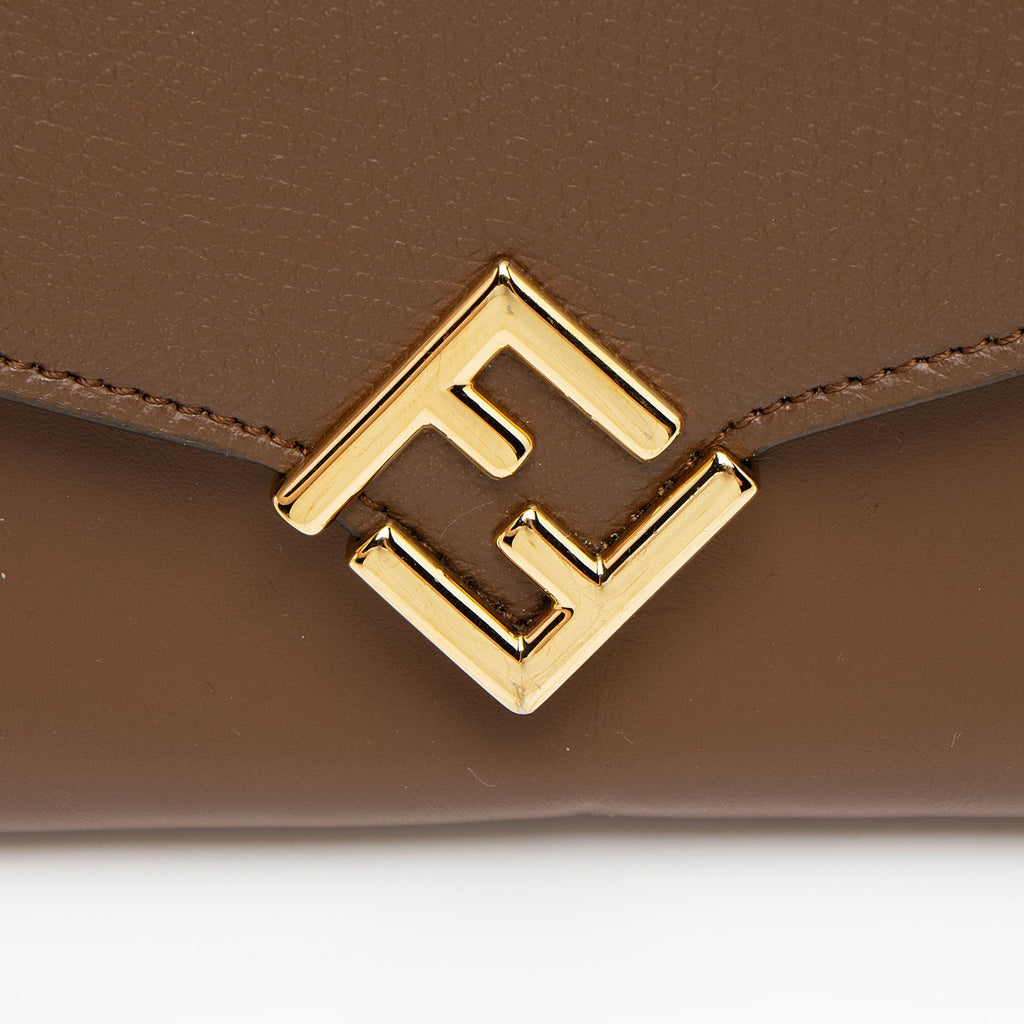 Fendi Leather FF Diamonds Continental Wallet with Chain (SHF-veWU7c)