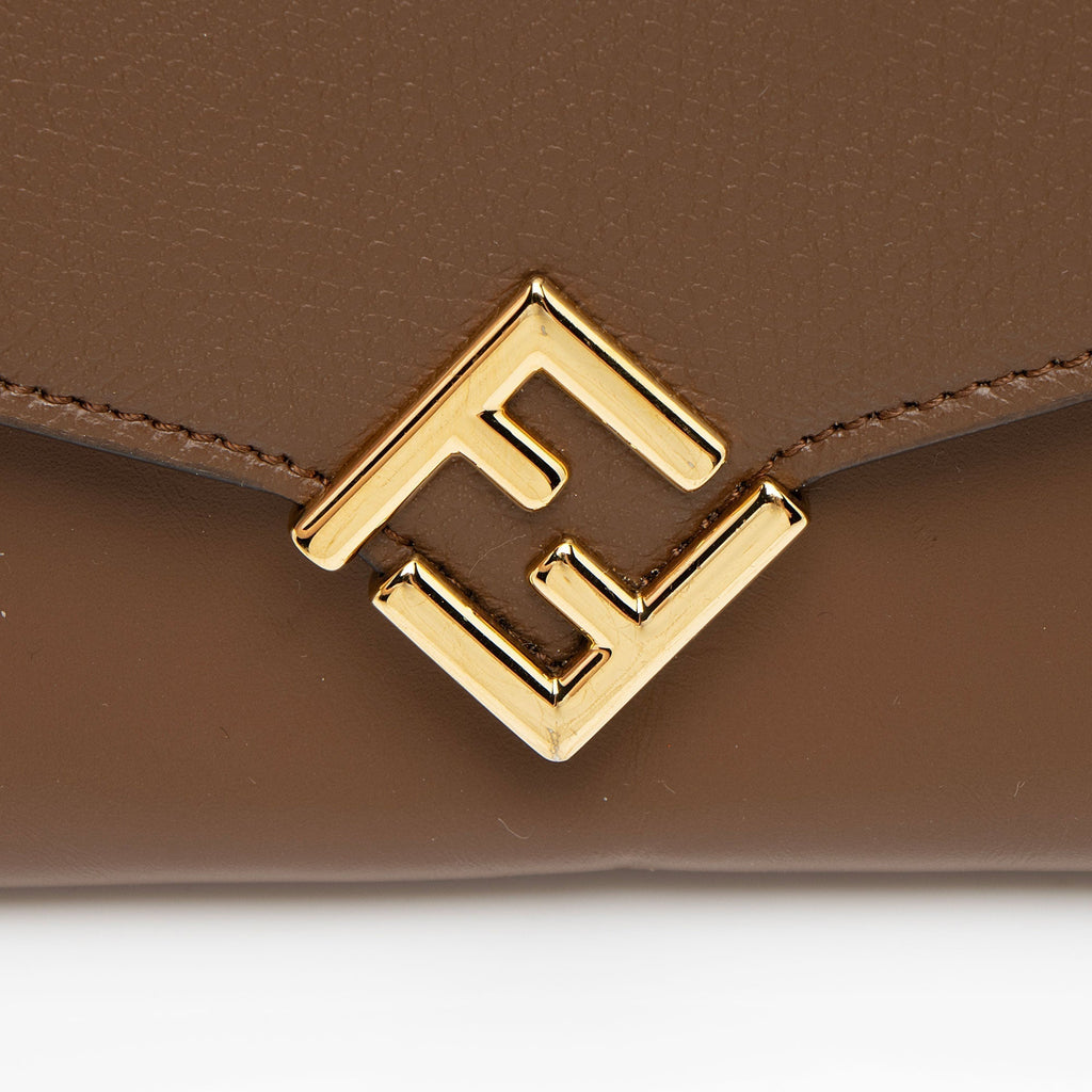 Fendi Leather FF Diamonds Continental Wallet with Chain (SHF-veWU7c)