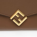 Fendi Leather FF Diamonds Continental Wallet with Chain (SHF-veWU7c)