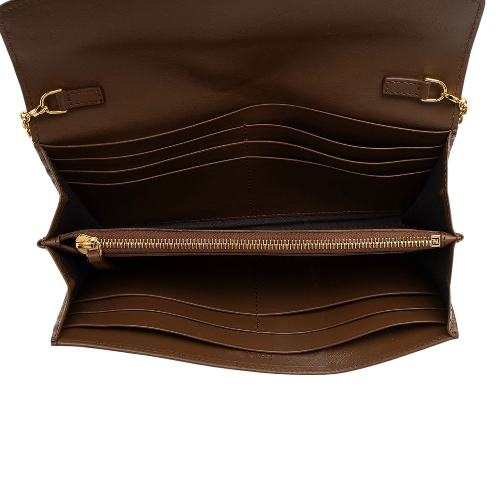 Fendi Leather FF Diamonds Continental Wallet with Chain (SHF-veWU7c)