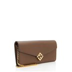 Fendi Leather FF Diamonds Continental Wallet with Chain (SHF-veWU7c)