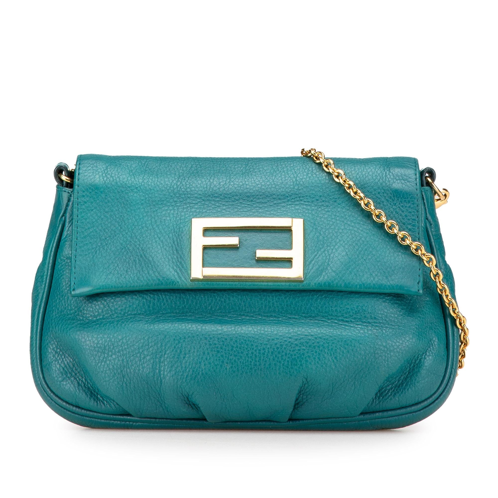 Fendi Leather Fendista Pochette Crossbody