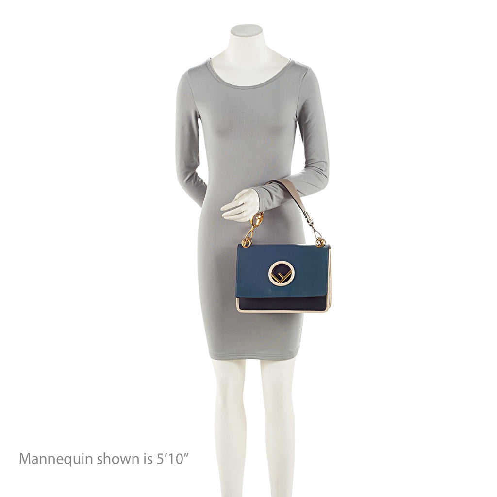 Fendi Leather Kan I F Medium Shoulder Bag (SHF-odjd0J)