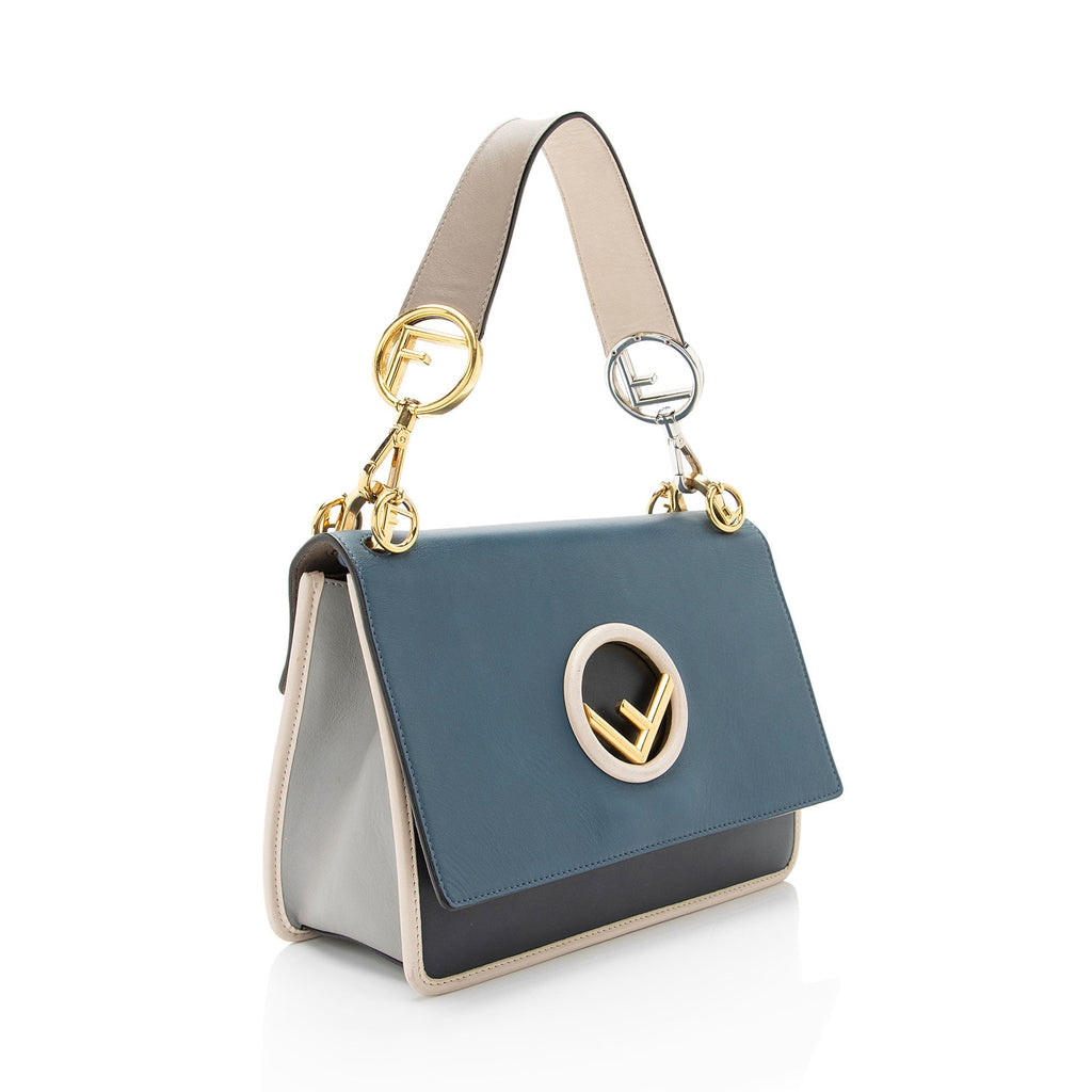 Fendi Leather Kan I F Medium Shoulder Bag (SHF-odjd0J)