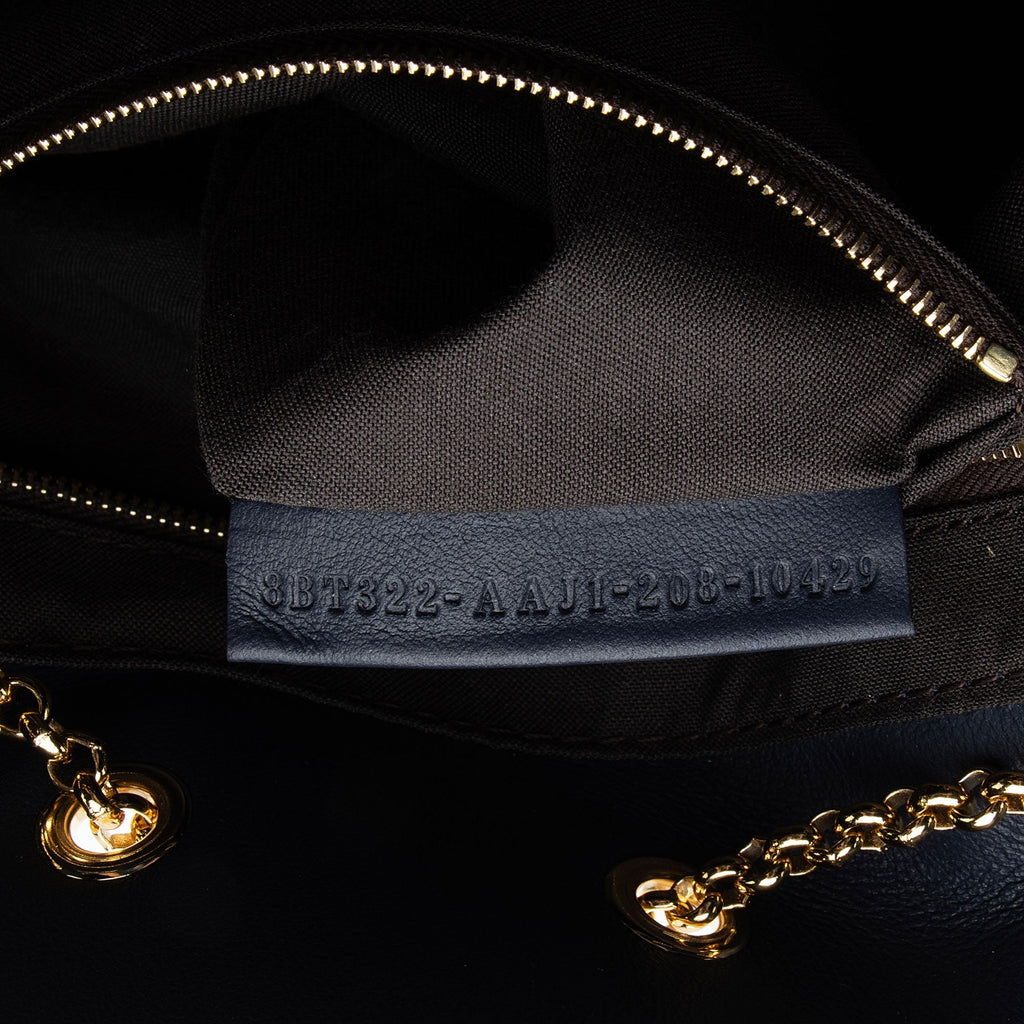 Fendi Leather Karligraphy Chain Bucket Bag (SHF-9MnXHw)