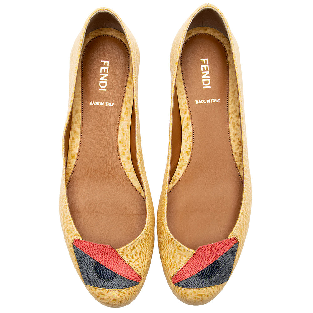 Fendi Leather Monster Ballet Flats - Size 7.5 / 37.5 (SHF-18366)