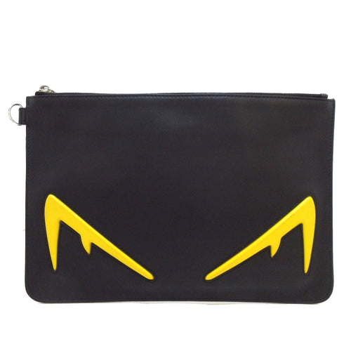 Fendi Leather Monster Eyes Clutch (SHG-ORzmvv)