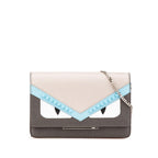 Fendi Leather Monster Eyes Wallet On Chain