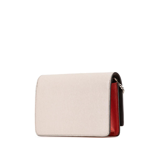 Fendi Leather Monster Eyes Wallet On Chain