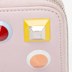 Fendi Leather Multicolor Studded Zip Around Wallet (SHF-17219)