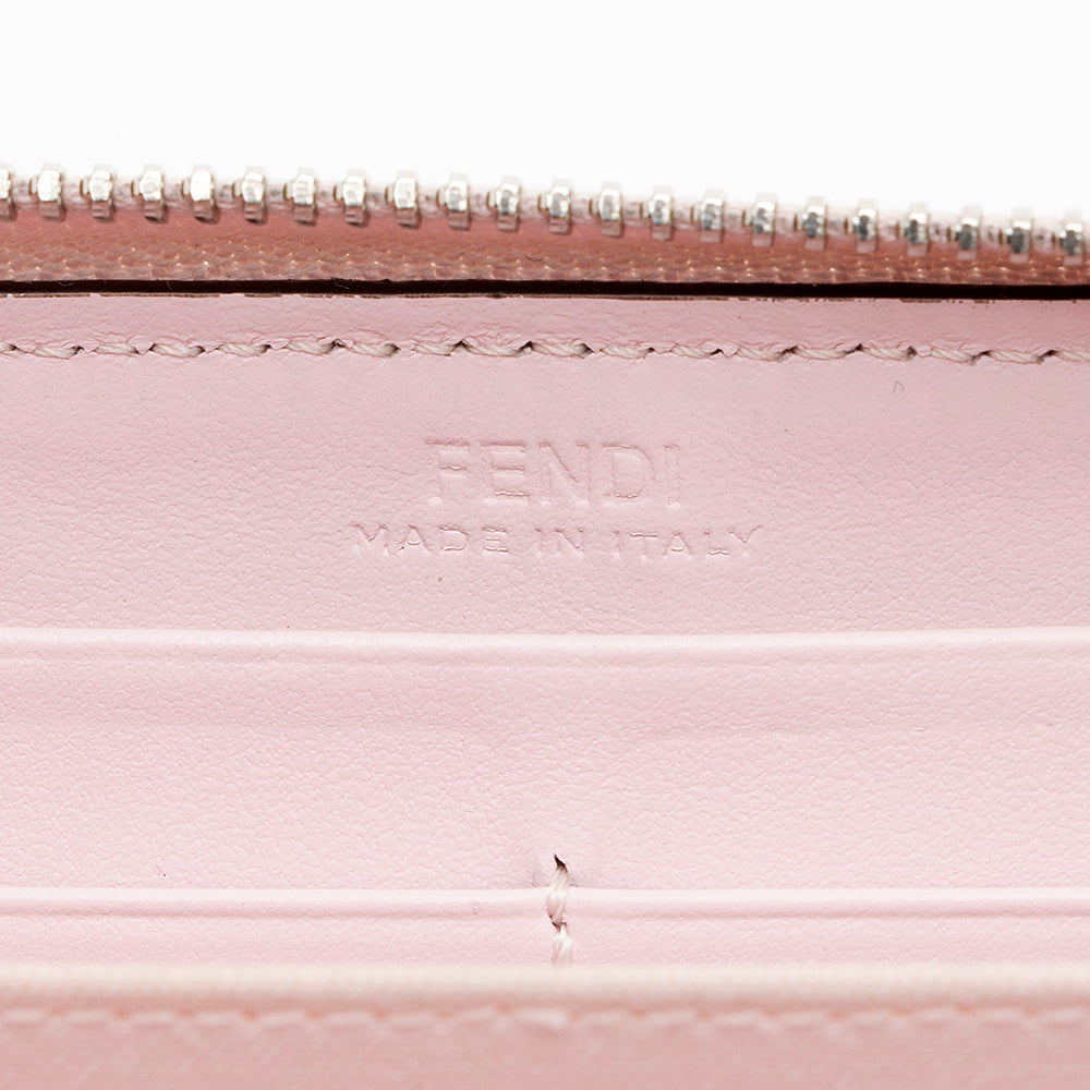 Fendi Leather Multicolor Studded Zip Around Wallet (SHF-17219)