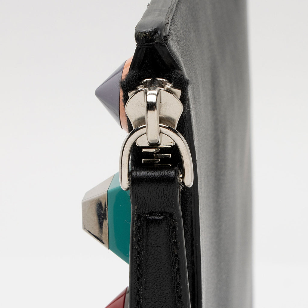 Fendi Leather Multicolor Studded Zip Pouch (SHF-p0OjB0)