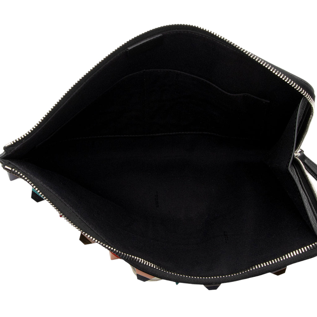 Fendi Leather Multicolor Studded Zip Pouch (SHF-p0OjB0)