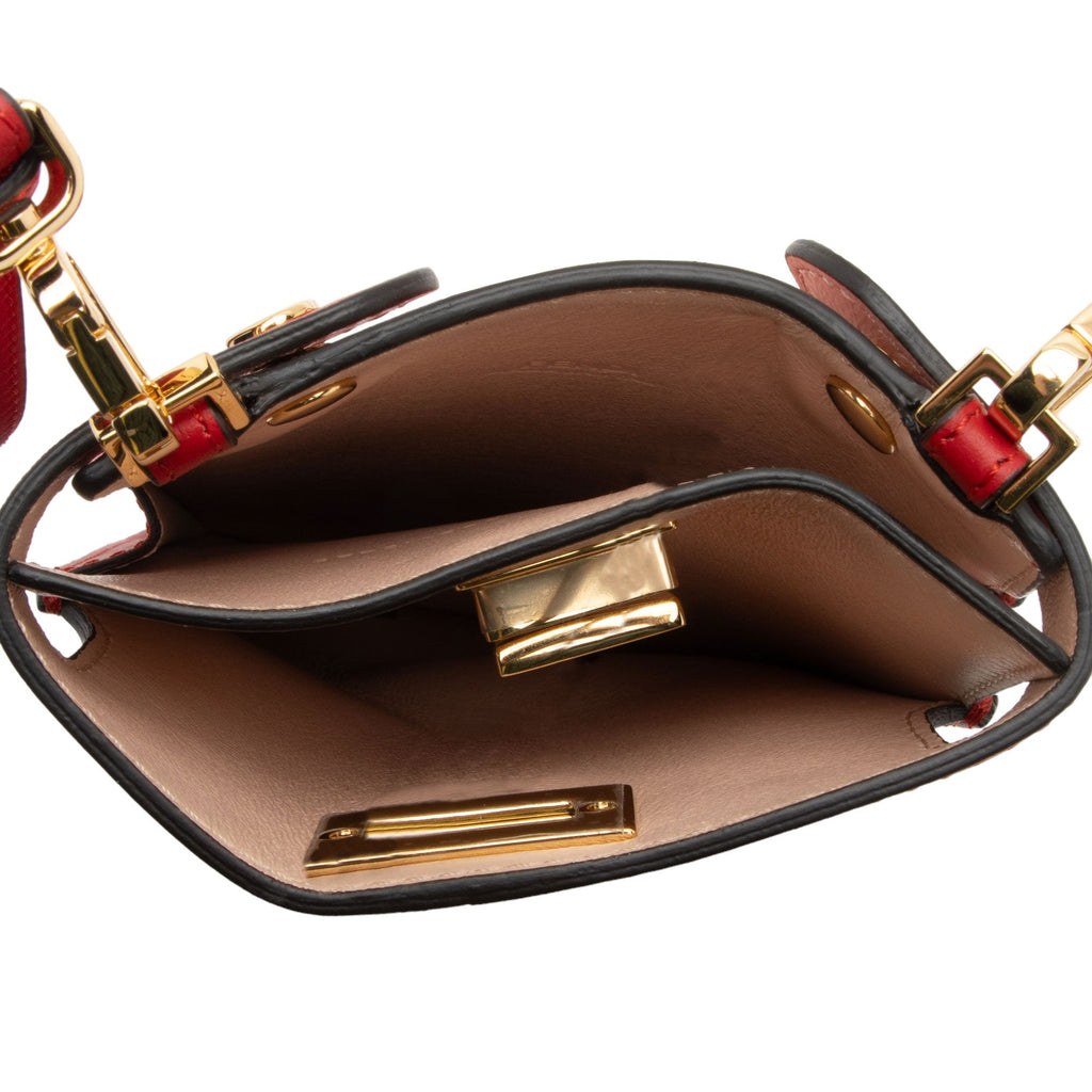 Fendi Leather Peek A Phone Pouch Crossbody (SHF-aRr6gZ)