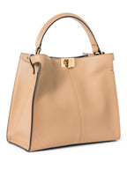 Fendi Leather Peekaboo Top Handle Bag Beige