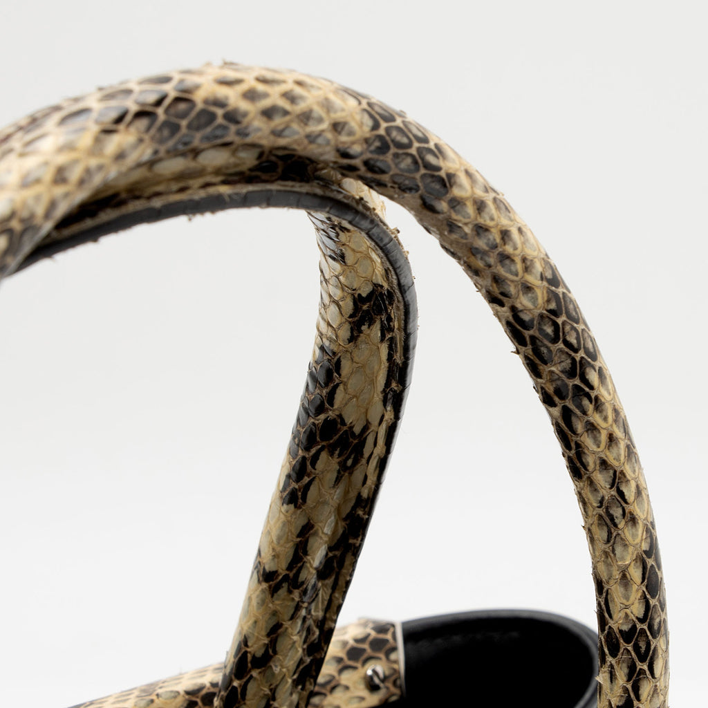 Fendi Leather Python Flowerland Petite 2Jours Tote (SHF-Gcyu5G)
