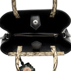 Fendi Leather Python Flowerland Petite 2Jours Tote (SHF-Gcyu5G)