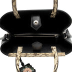 Fendi Leather Python Flowerland Petite 2Jours Tote (SHF-Gcyu5G)
